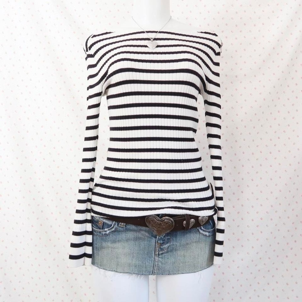 indie sleaze striped knit top